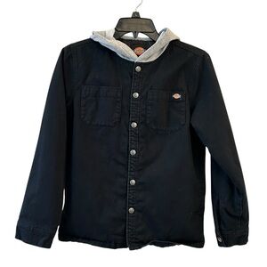 Dickies Girls Black Jacket with Gray Hood Size Large (14/16)